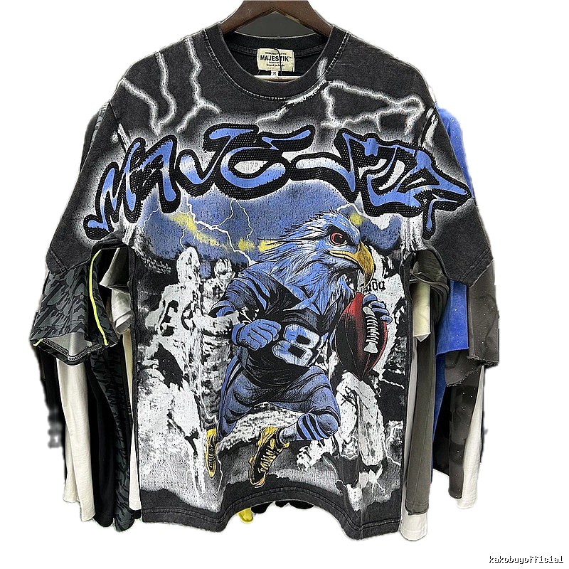 MAJ Flying Eagle American Vintage Distressed Black Short Sleeve T-Shirt