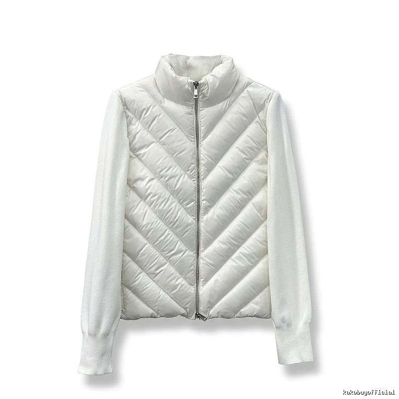 Moncler diamond - patterned stylish white down jacket