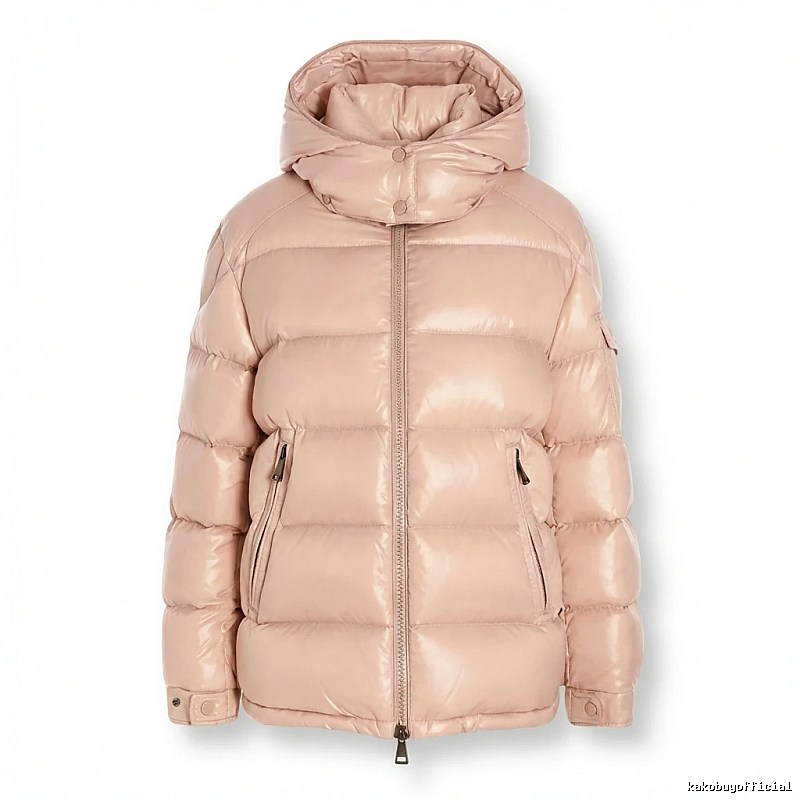 Moncler shiny casual pink down jacket