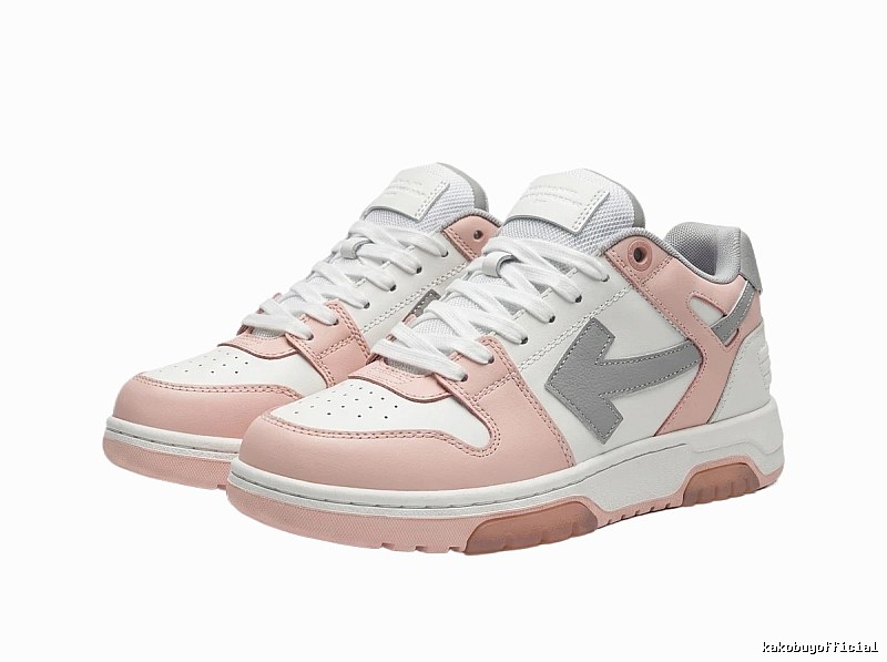 Off-White Pink and White Casual Sports Shoes