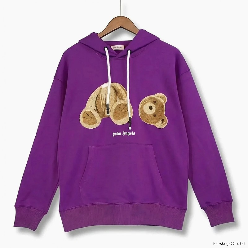 Palm Angels Bear Trend Brand Purple Sweatshirt