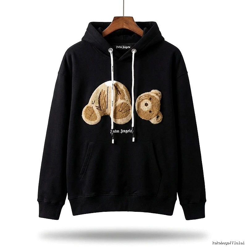 Palm Angels Bear Trendy Brand Black Sweatshirt