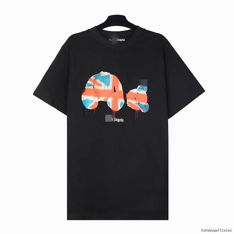 Palm Angels Daily Bear graphic T-shirt White Colorful Bear for City Outfits