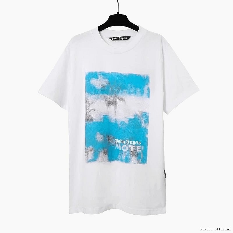 Palm Angels Gift Ready Logo T-shirt White Palm Tree with Fresh Pattern