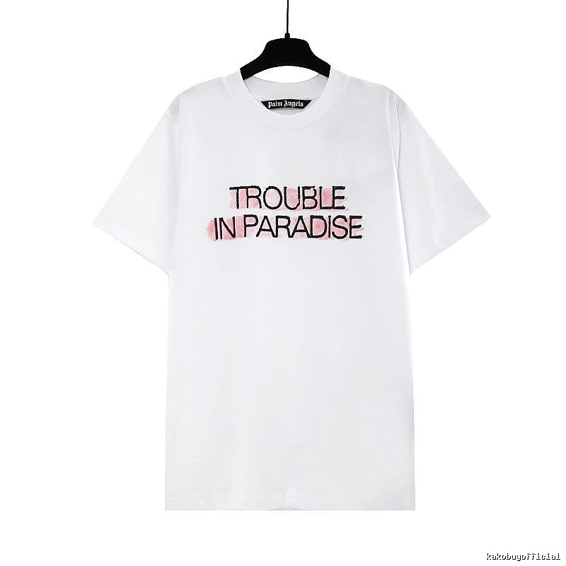 Palm Angels Streetwear Logo T-shirt White Palm Tree with Practical Shape