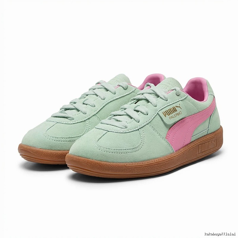 PUMA PALERMO Mint Green and Pink Sneakers