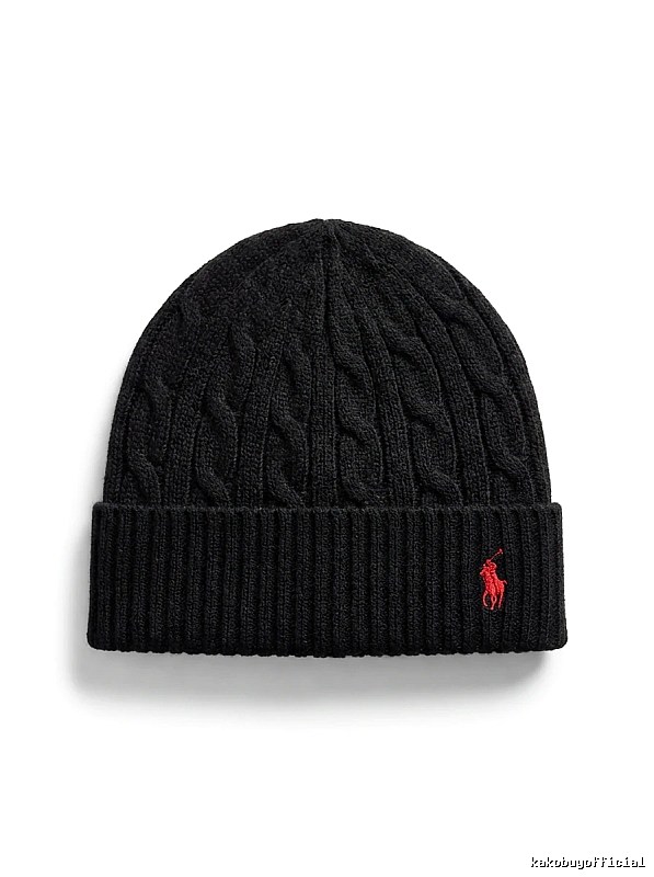 Ralph Lauren Polo Black Trendy Brand Knitted Hat