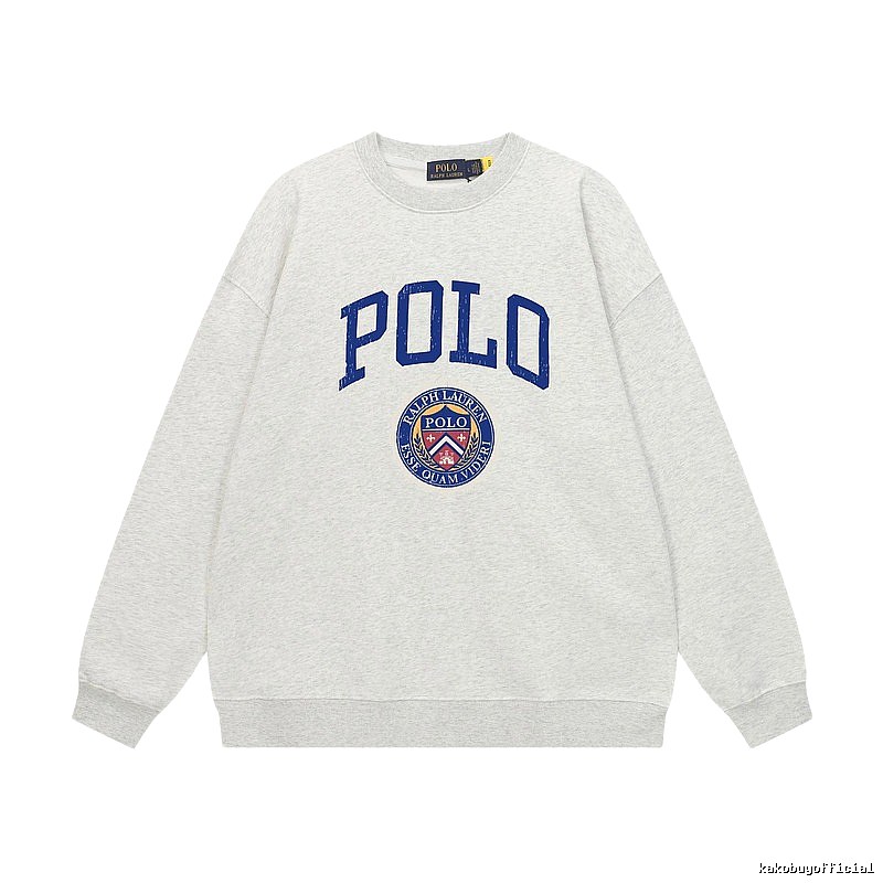 Ralph Lauren Polo series minimalist light gray sweatshirt