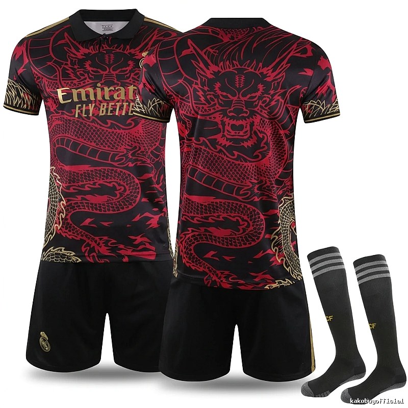 Real Madrid China Dragon series black and red jerseys