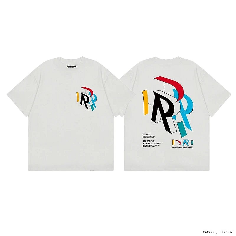 Represent Large R Printed Street Style White T-Shirt