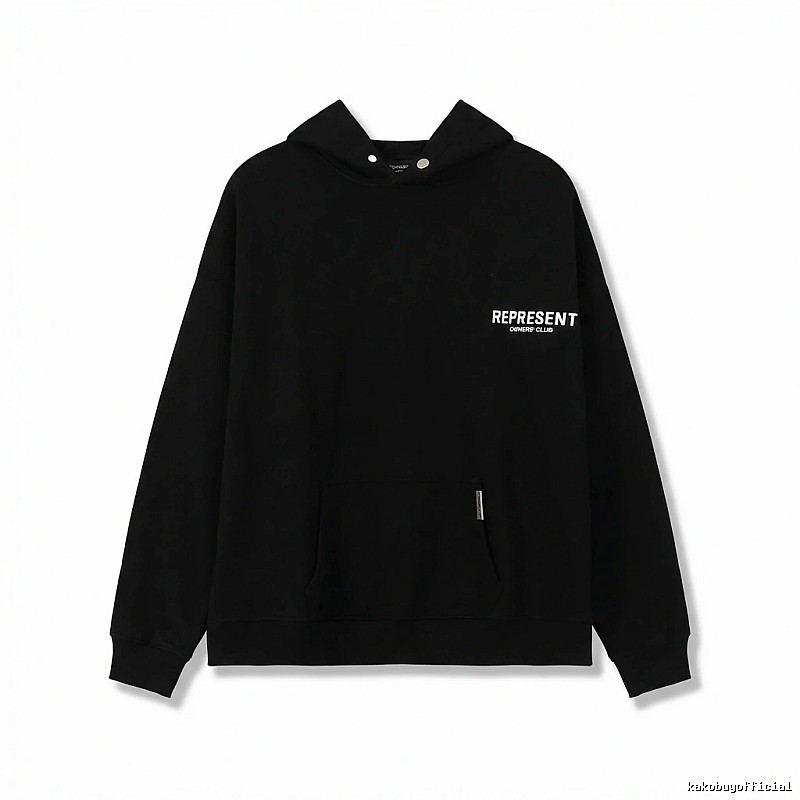 REPRESENT Minimalist Style Black Hoodie