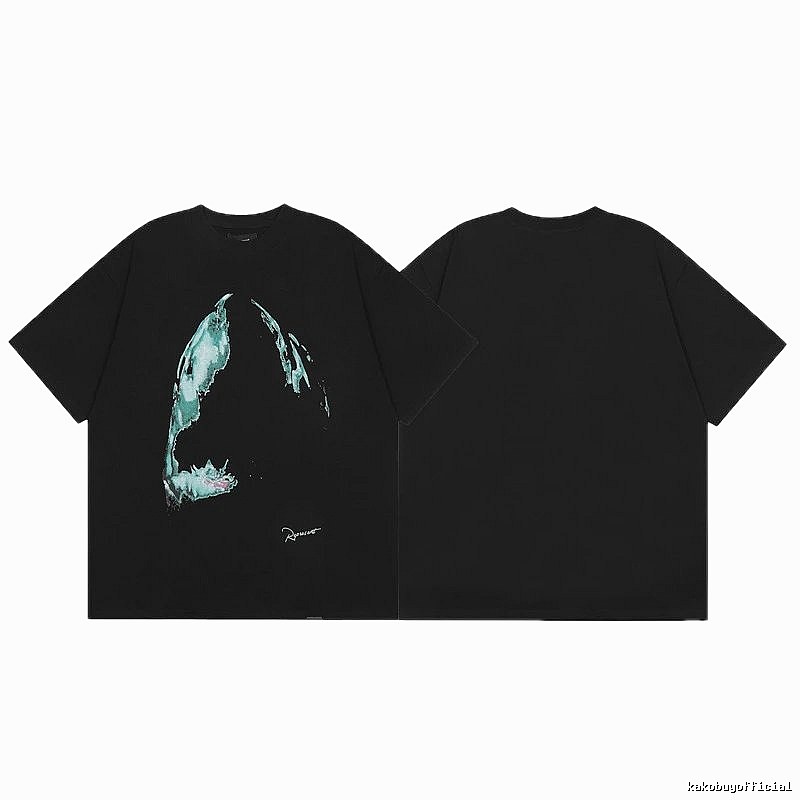 Represent Shark Print High Street Style Black T-Shirt