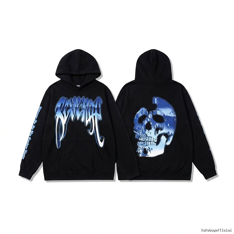 Revenge Skull Print Black Sweatshirt