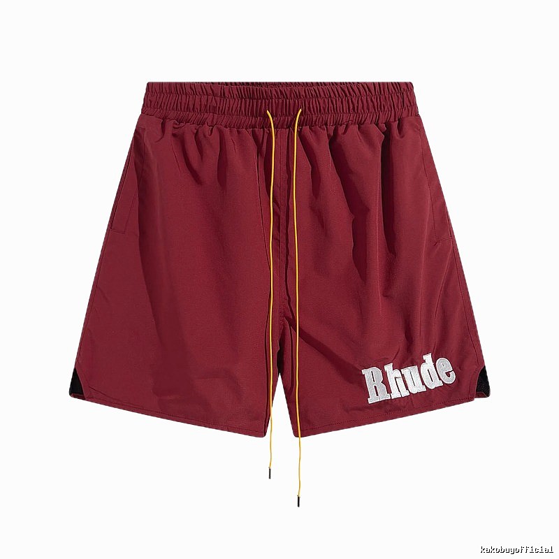 RHUDE casual style burgundy shorts