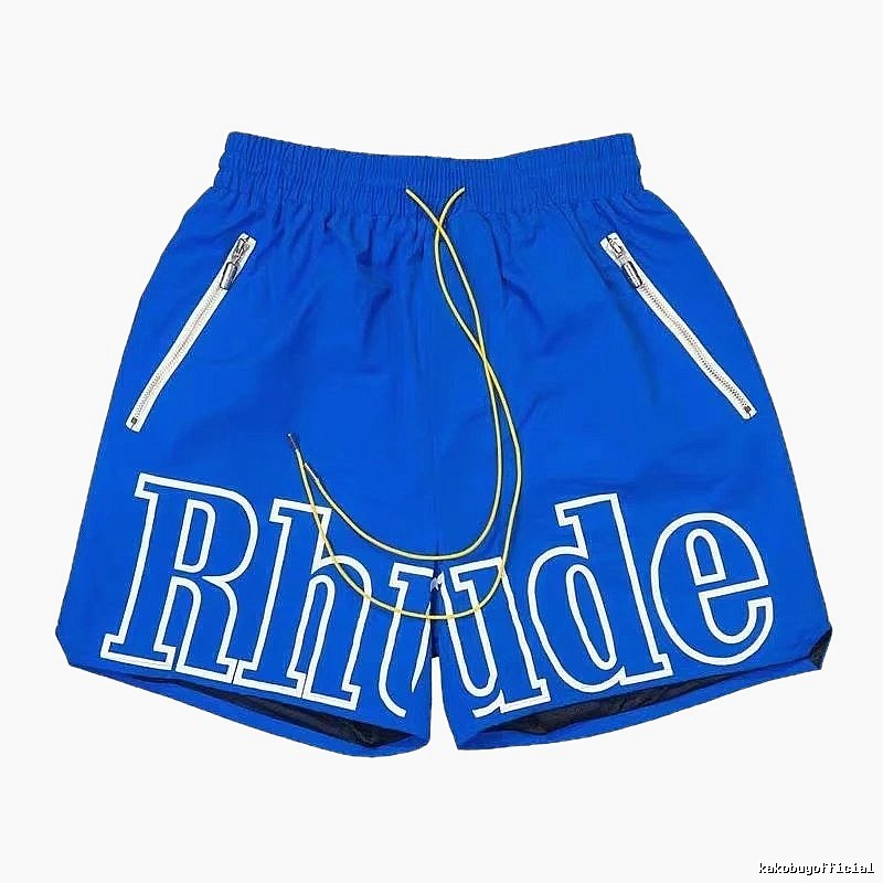 RHUDE Letter Wind Blue Shorts