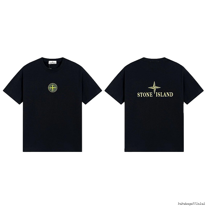 Stone Island Compass Series Streetwear Black Short Sleeve T-Shirt