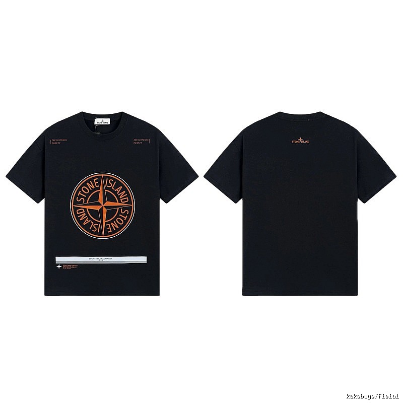 Stone Island Compass Techwear Style Black Short Sleeve T-Shirt