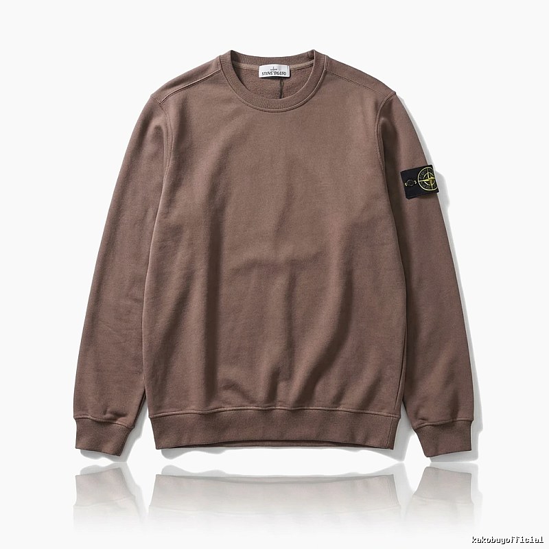 Stone Island Simple Style Coffee-colored Sweatshirt