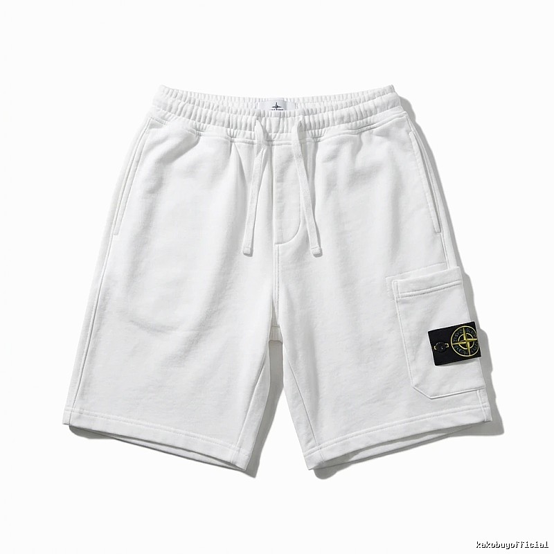 Stone Island workwear-style white shorts