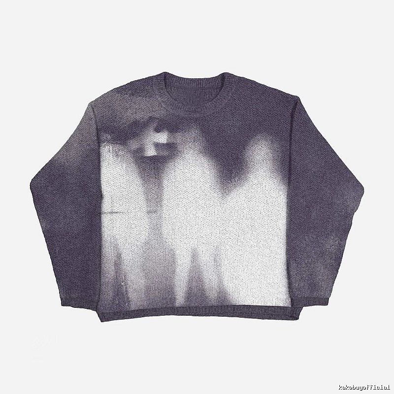 Streetwear Anime graphic sweater Black Knit Top with Practical Shape