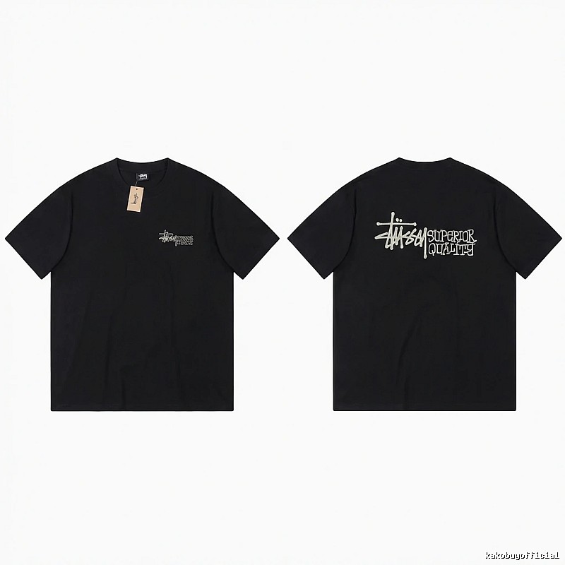 Stussy basic simple style black T-shirt