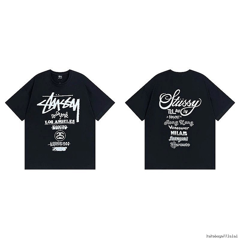 Stussy Black Spider Graphic T-Shirt Bold Graphic Logo