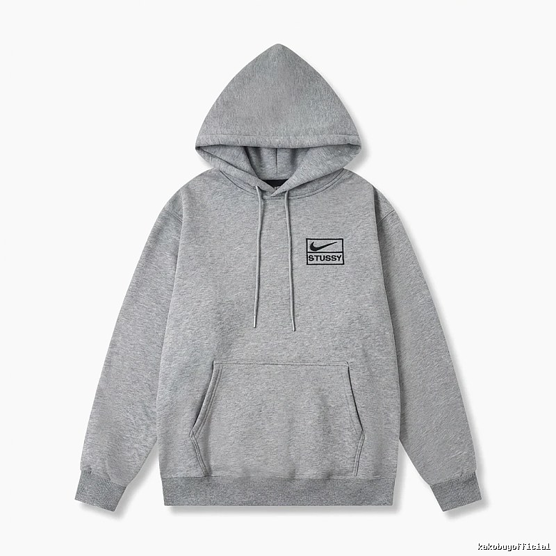 Stussy Co-branded Simple Style Grey Hoodie