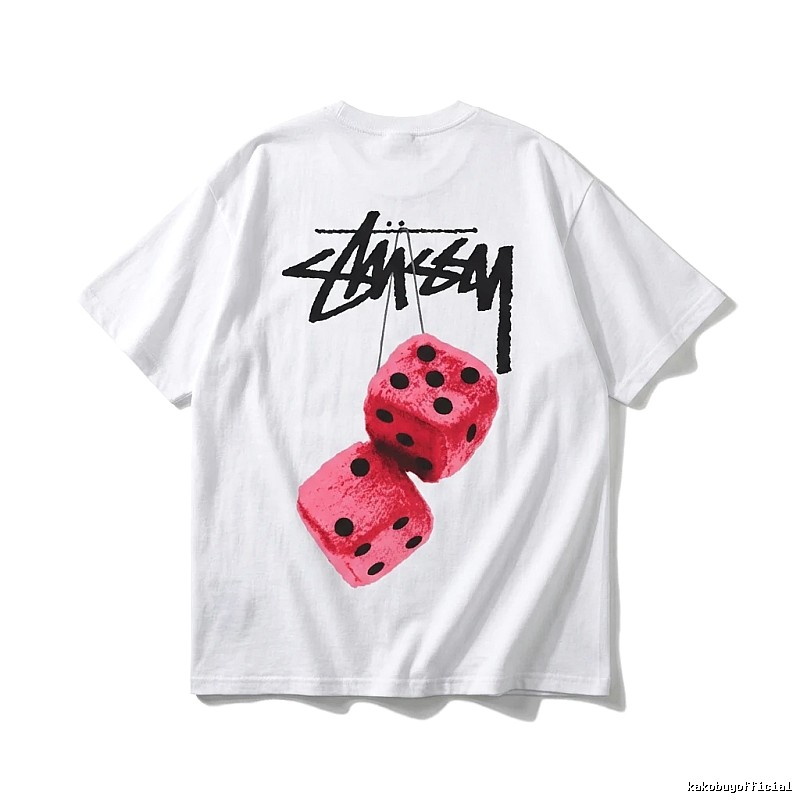 Stussy Dice Print White T-Shirt