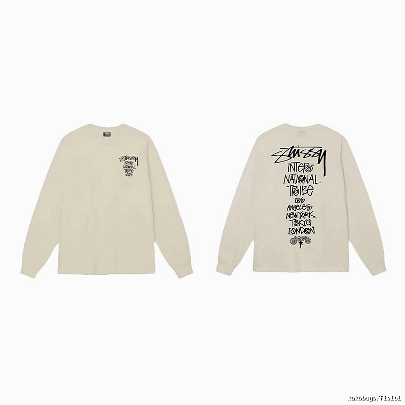 Stussy graffiti-style off-white long-sleeve