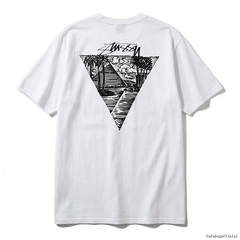 Stussy triangle print white T-shirt