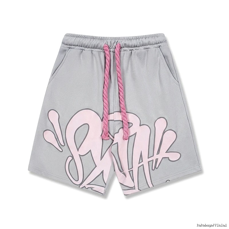 SynaWorld Graffiti-style Grey Shorts