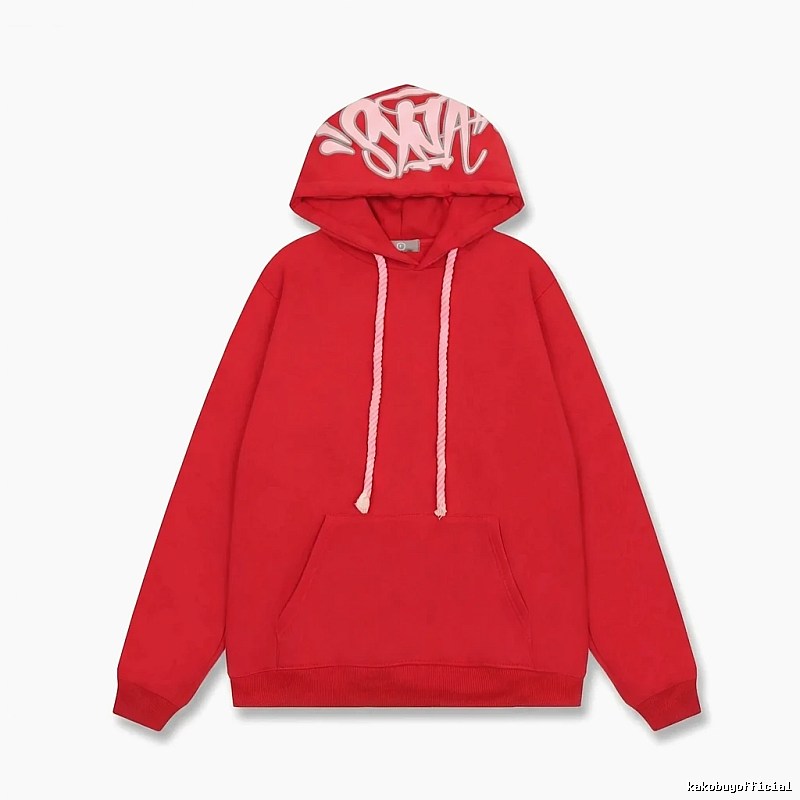 SynaWorld graffiti-style red hoodie