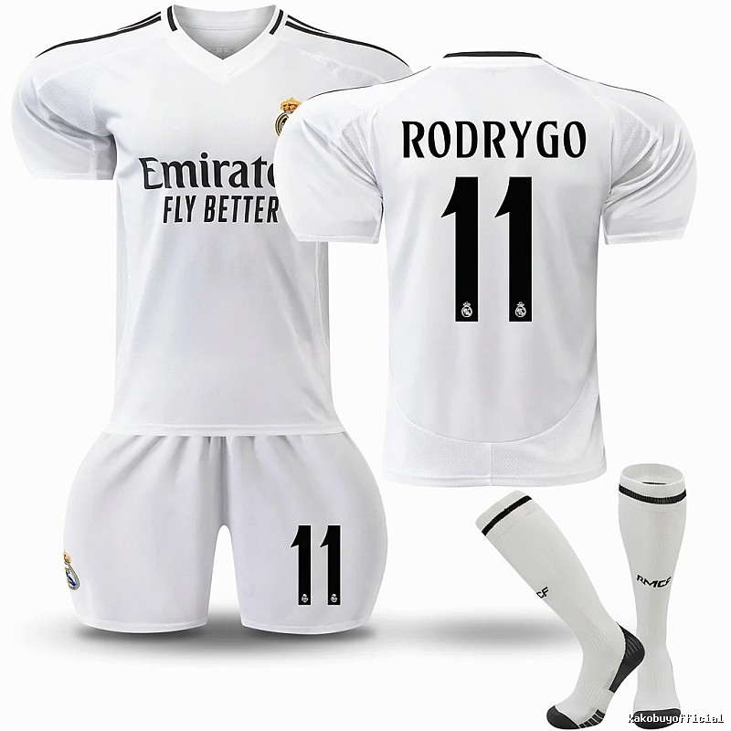 The white football jersey of the Real Madrid home field.