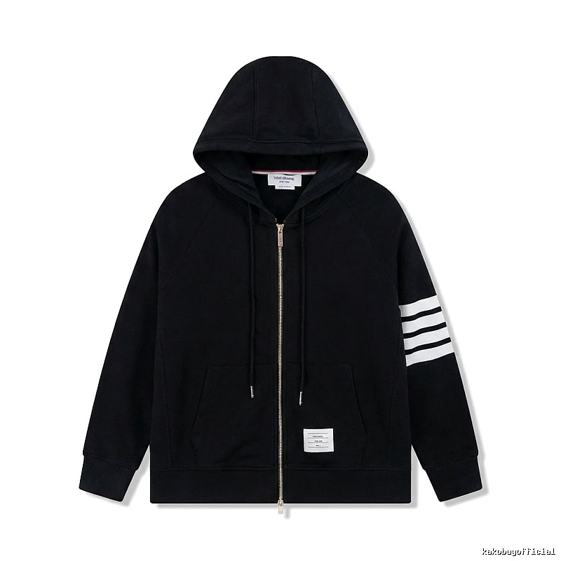 Thom Browne minimalist black hoodie
