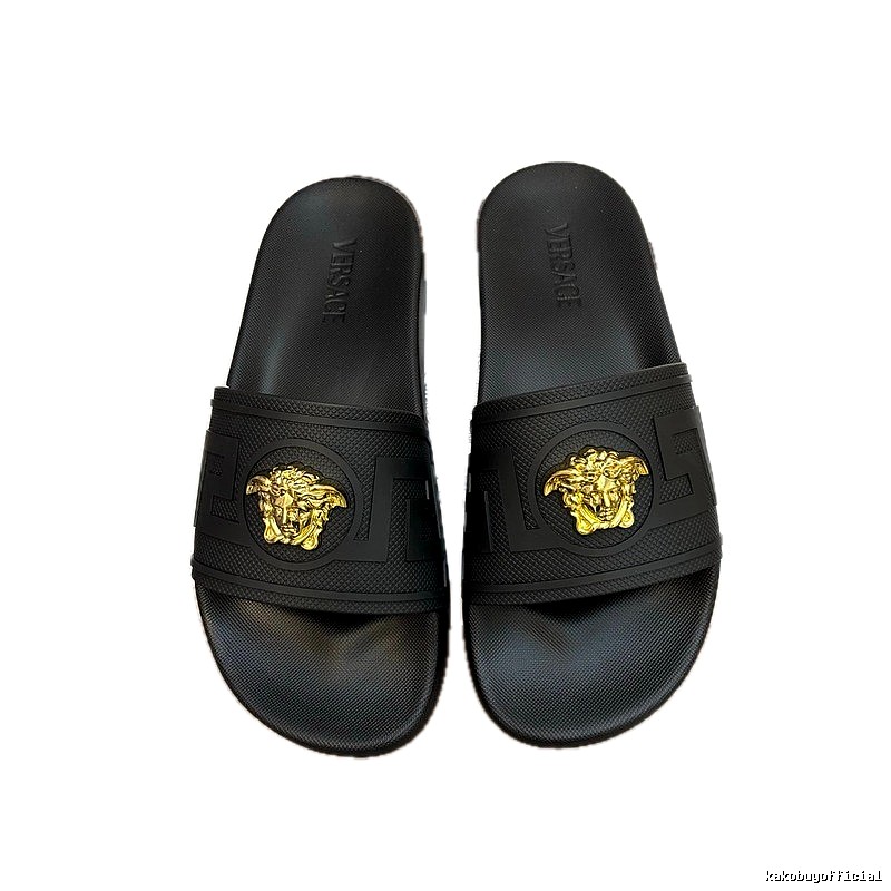 Versace Medusa Luxury Style Black Slippers
